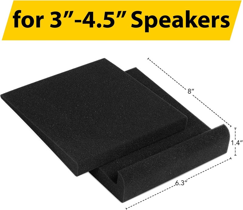 Sound Addicted - Studio Monitor Isolation Pads for 3-4.5 inches Small Speakers, Pair of 2 High Density Dampening Acoustic Stands Foam which Fits Most Bookshelf’s and Desktops | SMPad 4 - Image 2